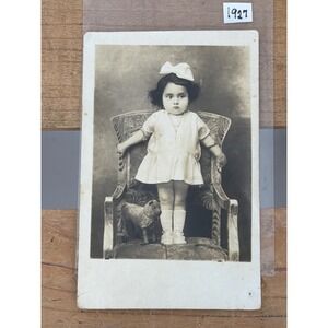 Antique 1927 Real Photo Postcard Little Girl Dorita Morgan Lima Peru Portrait